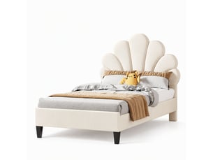 Lit simple 90x200 cm KEEPGOON   coloris beige