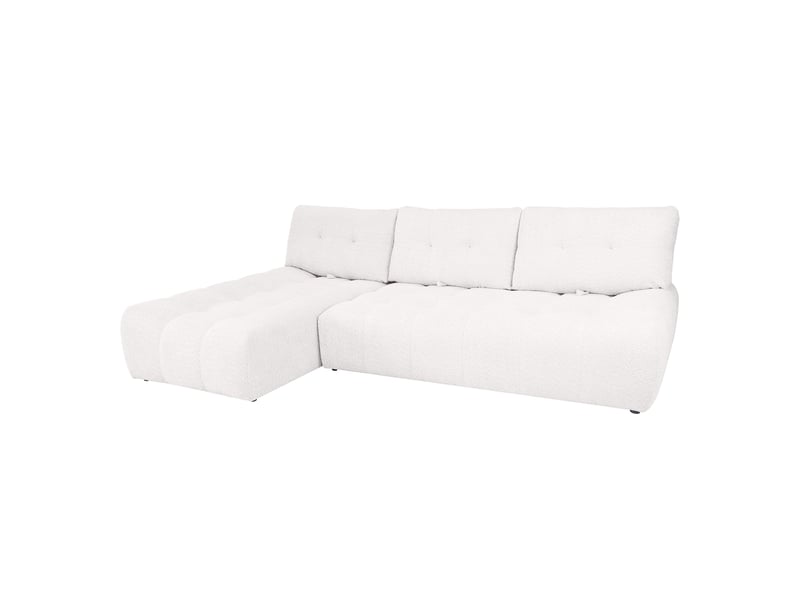 Dalia - canapé d'angle avec dossier amovible en tissu blanc écru - angle gauche DALIA-M3-ECRU - Conforama A