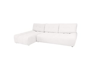 Canapé d'angle gauche fixe <strong>MOBILIER DECO</strong> <strong>DALIA-M3-ECRU</strong> 5 places Tissu blanc écru