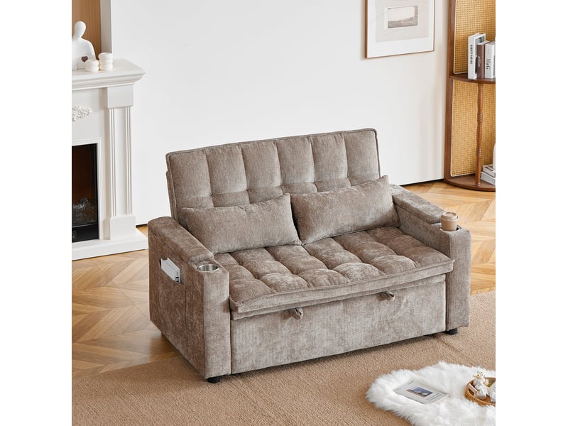 Canapé-lit convertible 3-en-1 avec rangement 142 cm evryae - Conforama C