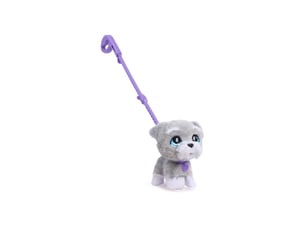 Jouet peluche interactive chien schnauzer 23 cm marche et aboit, laisse amovible