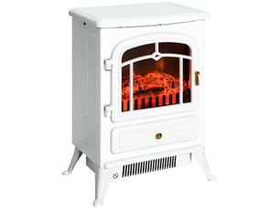 Cheminée électrique blanche 9501850 w, effet flammes, protection anti-surchauffe, 41,5x28x54,8 cm