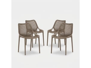 Lot de 4 chaises empilables pour intérieur et extérieur malinska - gris tourterelle