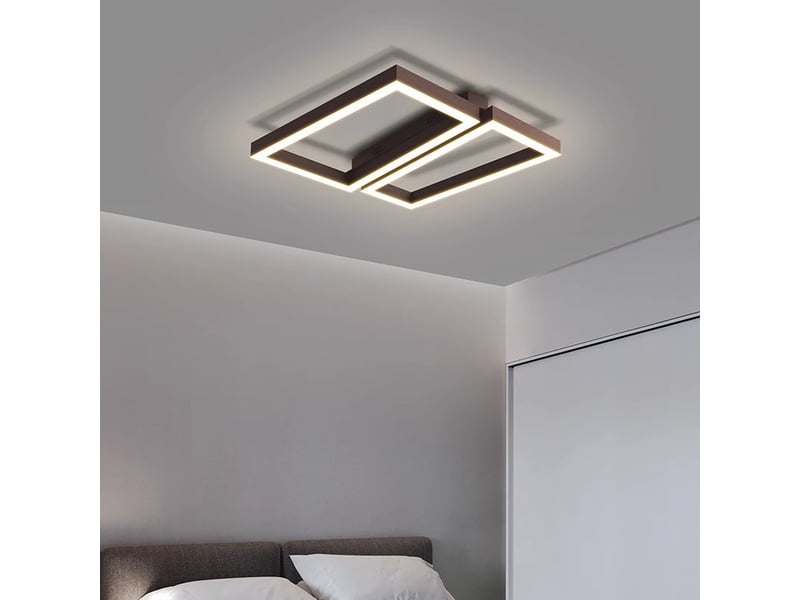  Plafonnier led design en aluminium forme carrée – 40x40 cm, blanc chaud  - Conforama C