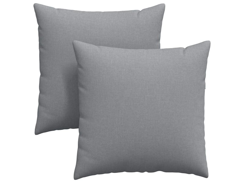 Lot de 2 coussins de canapé, coussins décoratifs tissu gris clair 80 x 80 cm cf58852 - Conforama A
