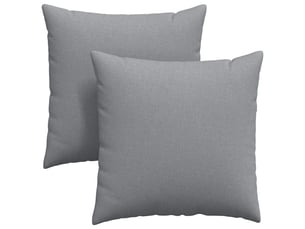 Lot de 2 coussins de canapé, coussins décoratifs tissu gris clair 80 x 80 cm cf58852