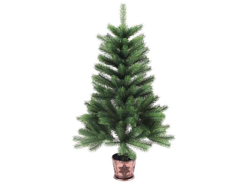 Sapin de noël - arbre de noël avec 150 led avec support vert 90 cm pe - Conforama E