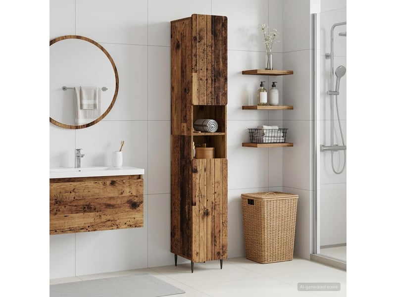 Colonne de salle de bain avec étagère ouverte zwolle shl5470 - Conforama B