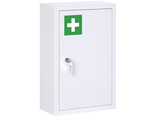 Armoire à pharmacie avec 3 étagères en acier blanc 30x14x46 cm