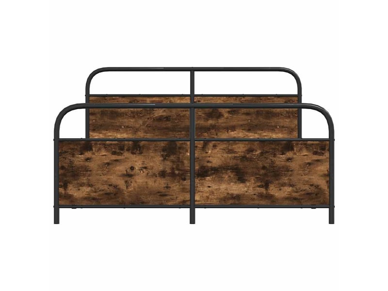  Lit double- lit adulte -  cadre de lit en métal sans matelas chêne fumé 150x200 cm  - Conforama D