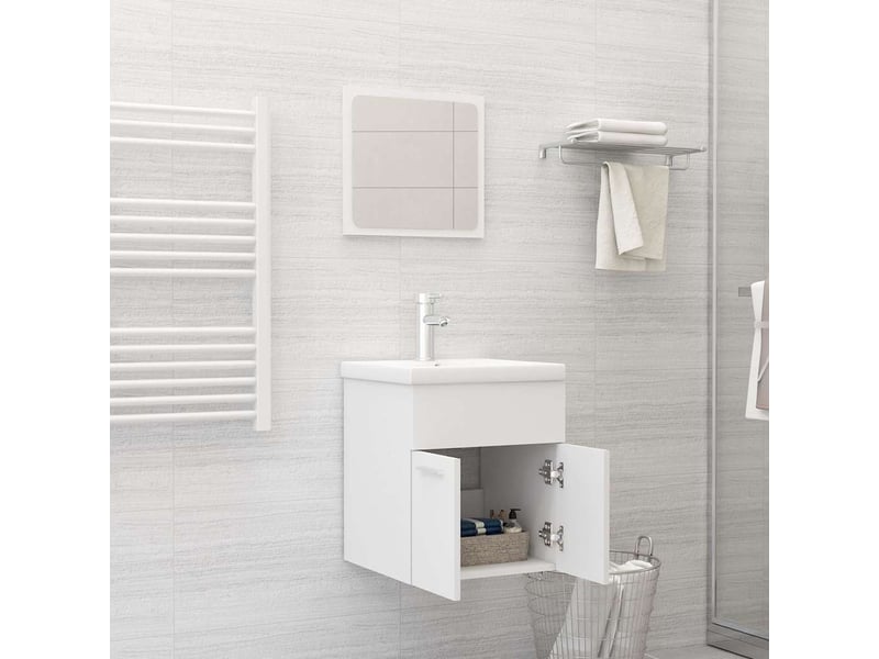  Ensemble de meubles de salle de bain blanc aggloméré cf63886  - Conforama C