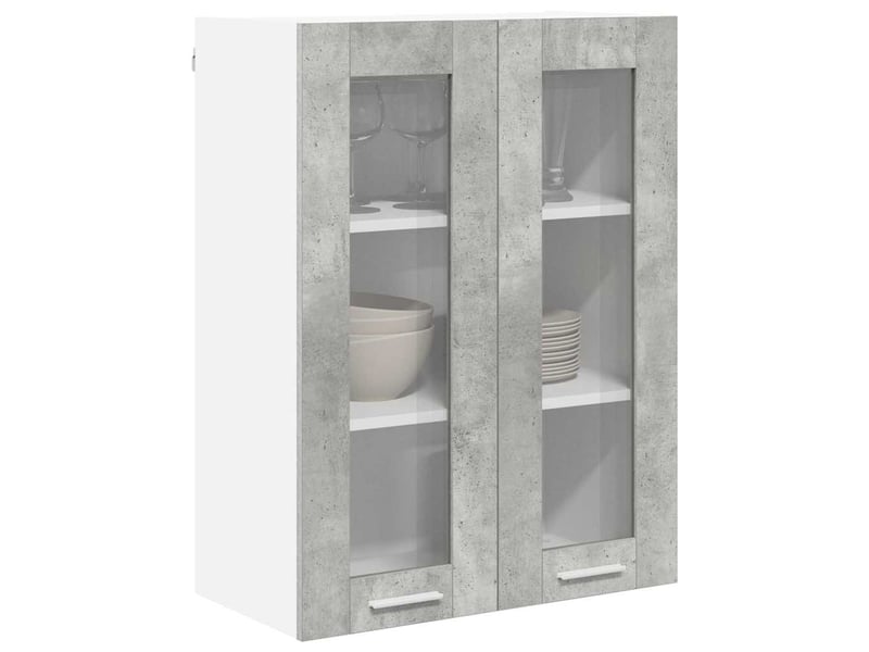 Meuble de rangement, armoire suspendue gris béton 60x31x80cm bois d'ingénierie - Conforama C