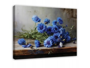 Tableau décoration murale impression sur toile fleurs ancien bleu - 120x80 cm - tableau décoration murale chambre et salon
