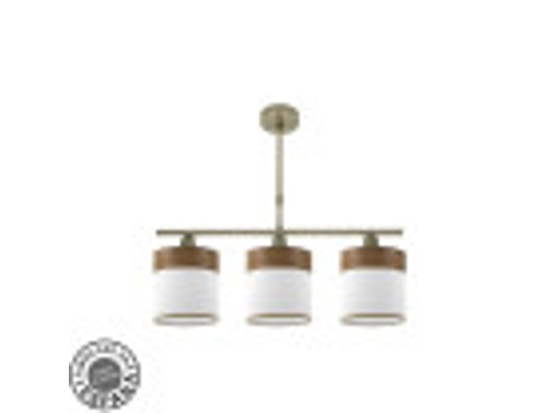  Lampe de plafond fabrilamp cloe cuirblanc-bois foncé 3 x e14 hauteur réglable 44-61 cm 55x14 cm 175453084 - Conforama B