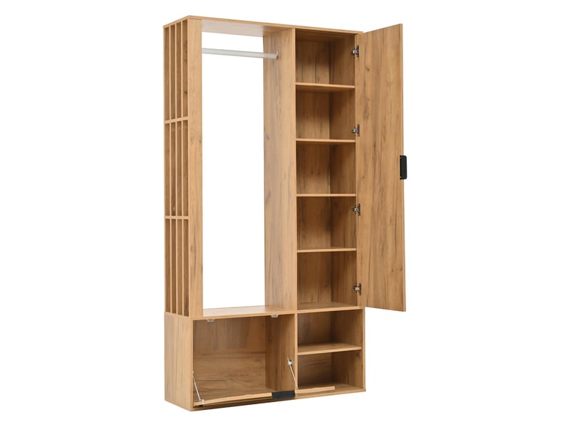  Vestiaire d'entrée avec miroir et penderie en panneau de particules 100 x 33 x 190 cm N625P307325326N - Conforama B