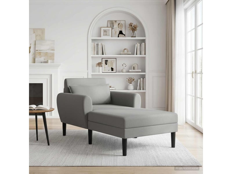 Vidaxl chaise longue gris foncé velours granuleux - Conforama B