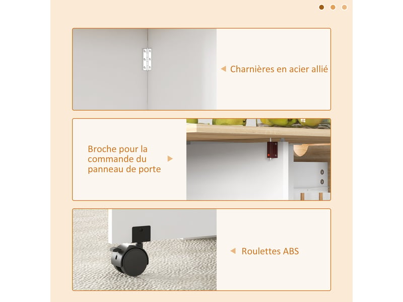  Table à manger pliante table de cuisine extensible pour 2 à 4 personnes 2 abattants chêne 120 x 72 x 75 cm  - Conforama R