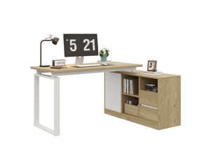 Bureau d'angle enfant MEULVA 152 cm coloris naturel