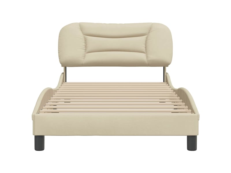  Lit simple- lit adulte -  cadre de lit sans matelas hvar crème 100x200 cm tissu  - Conforama C