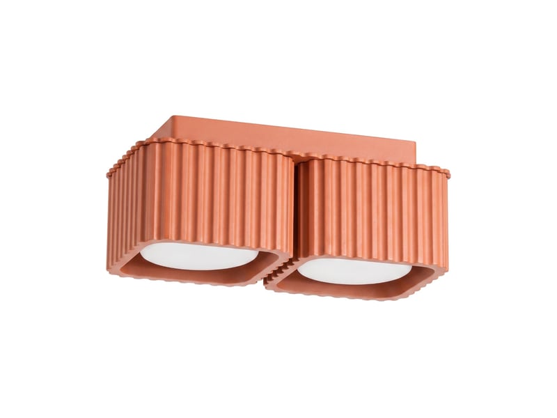 Plafonnier riff 2 ocre rouge gx53 aluminium moderne 8x20.5x10cm SL.3061 - Conforama A