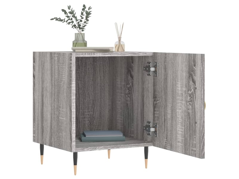  Tables de chevet 2 pièces sonoma gris 40x40x50cm bois d'ingénierie  - Conforama C
