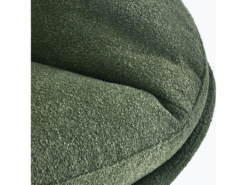  Fauteuil pivotant en tissu bouclé vert kaki et piètement chromé - oli Oli - Conforama E