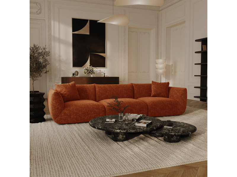  Canapé modulable 5 places en velours chenillé nooma NOOMA - Conforama B