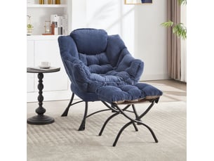 Fauteuil fixe <strong>OKWISH</strong> <strong></strong> Tissu bleu vendu A l'unité