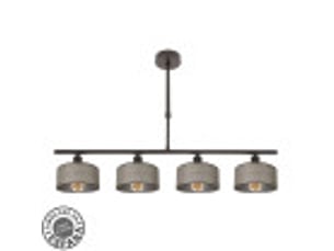 Lampe de plafond fabrilamp gilda marron 4 x e14 hauteur réglable 39-56 cm 76x14 cm