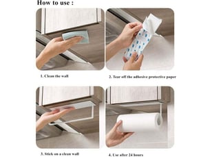 Enowelir porte essuie-tout adhésif mural dérouleur pour cuisine salle de bain rangement pratique