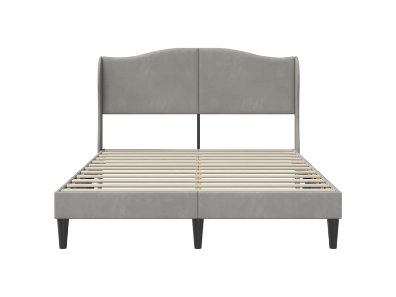 Lit double- lit adulte - cadre de lit avec tête de lit gris clair 120 x 190 cm velours - Conforama C
