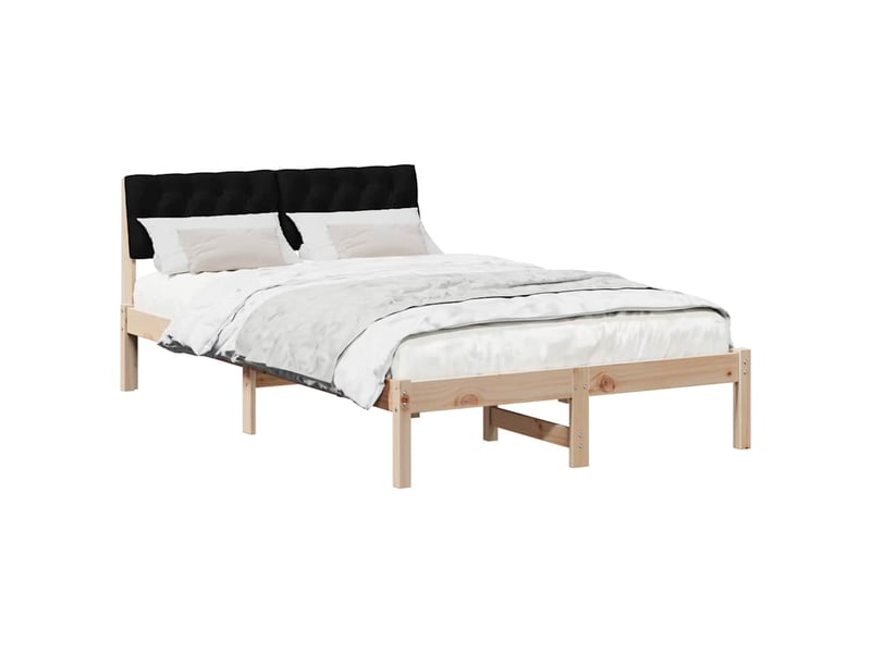  Lit double- lit adulte -  cadre de lit marron et noir 120 x 190 cm bois massif en pin  - Conforama B