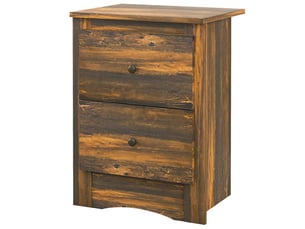 Table de chevet rustique à 2 tiroirs, en bois, pour chambre à coucher, 40 x 30 x 56 cm, marron