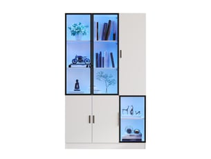 Vitrine coloris blanc 5 étagère(s) FLORAGRACE - 120 cmx200 cm