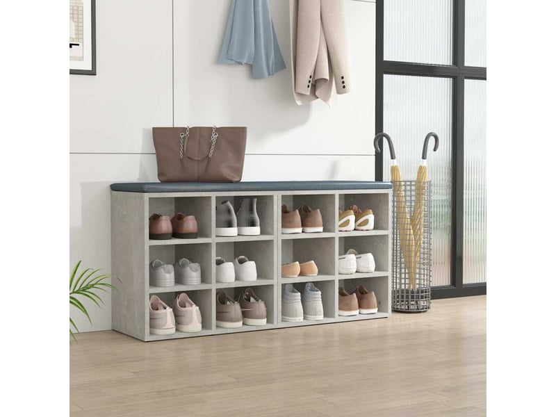  Armoires à chaussures 2 pcs, meuble à chaussures gris béton 52,5x30x50 cm  - Conforama C