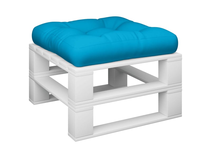  Coussin de palette, coussin de chaise, coussin de canapé bleu clair 58x58x10 cm tissu cf55304  - Conforama C