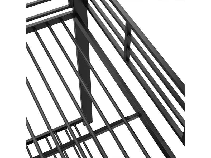  Lits superposés bas h145 cm 140 × 200 cm métal noir, échelle réversible IKSETERA TRADING LTD - Conforama R