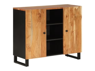 Buffet - bahut - meuble de rangement avec 2 portes 90x33x75 cm bois massif d'acacia