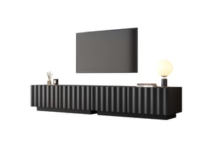 Meuble tv coloris noir 200 cm <strong>LEYTN</strong>  <strong></strong>