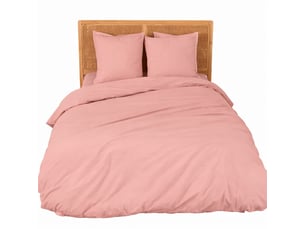 Parure de lit en percale de coton 65 fils/cm² - 3 tailles, 5 coloris élégants, housse à boutons et taies 63x63 cm