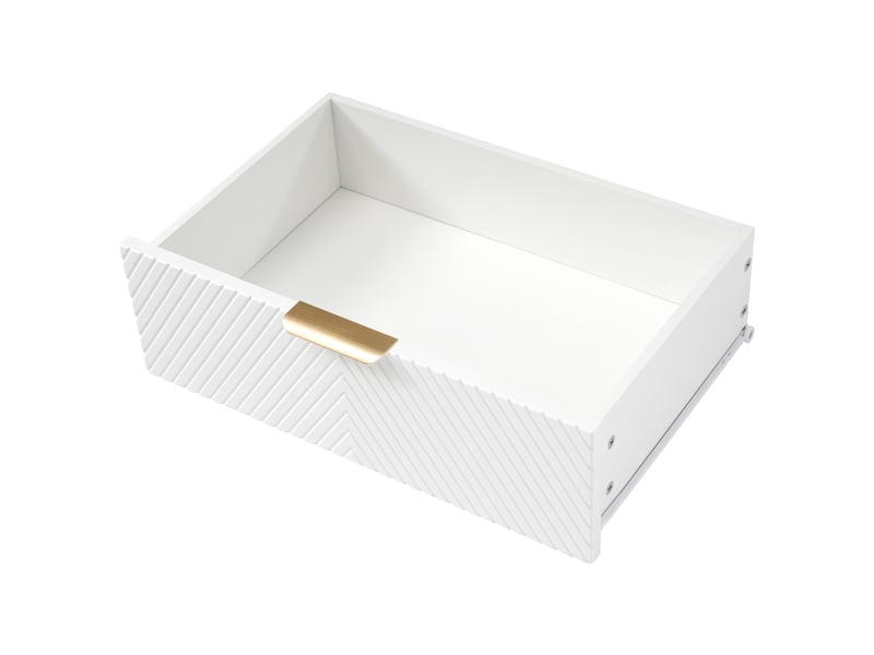  Commode 6 tiroirs avec plateau en verre brun – blanc – 120 x 40 x 76 cm  - Conforama E