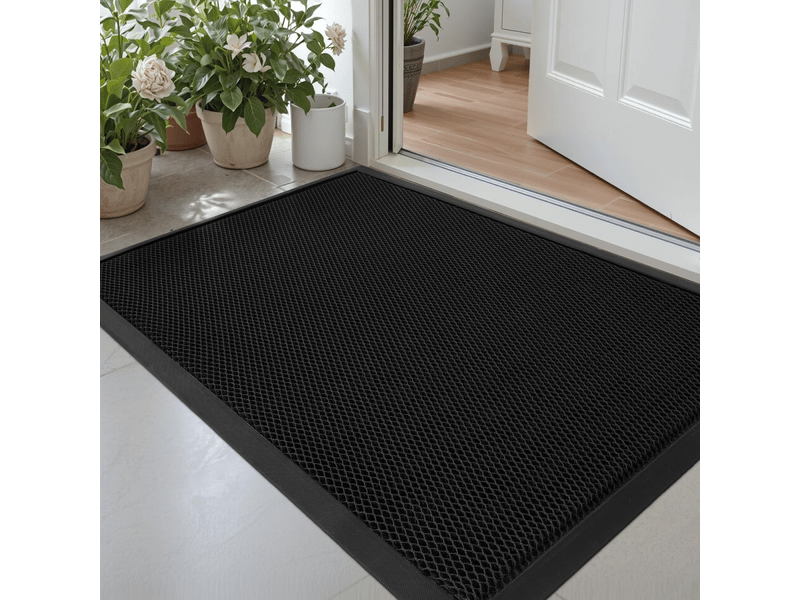  Paillasson d'entrée extérieur noir 43x76 cm, antidérapant et imperméable, idéal pour porte, jardin et terrasse PL-A-001045 - Conforama B