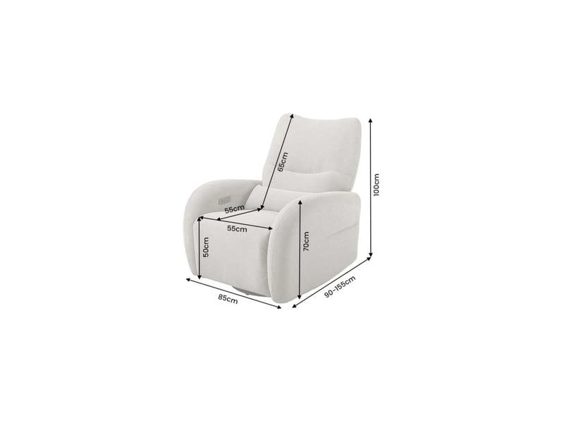  Fauteuil relax électrique relaxio - tissu beige - rotatif 360°  - Conforama C