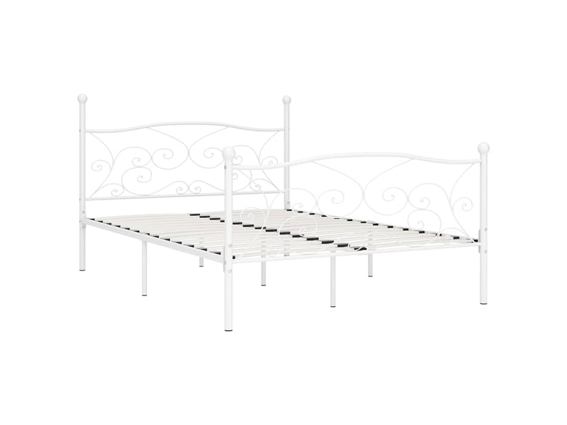  Lit double - lit adulte - cadre de lit sans matelas avec sommier à lattes métal 120x200cm  - Conforama A