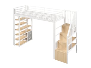 Lit mezzanine 90x200 cm <strong></strong> <strong></strong> coloris blanc