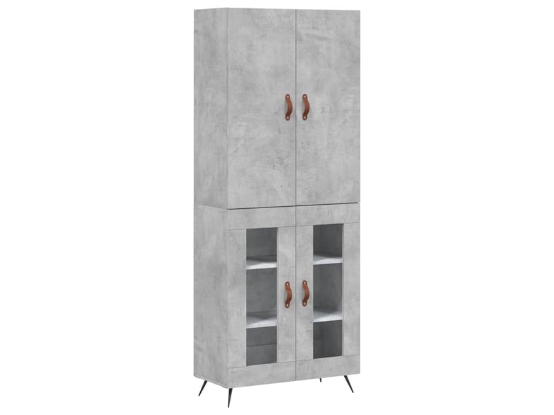  Buffet haut - bahut - meuble de rangement gris béton 69,5x34x180 cm bois d'ingénierie  - Conforama A