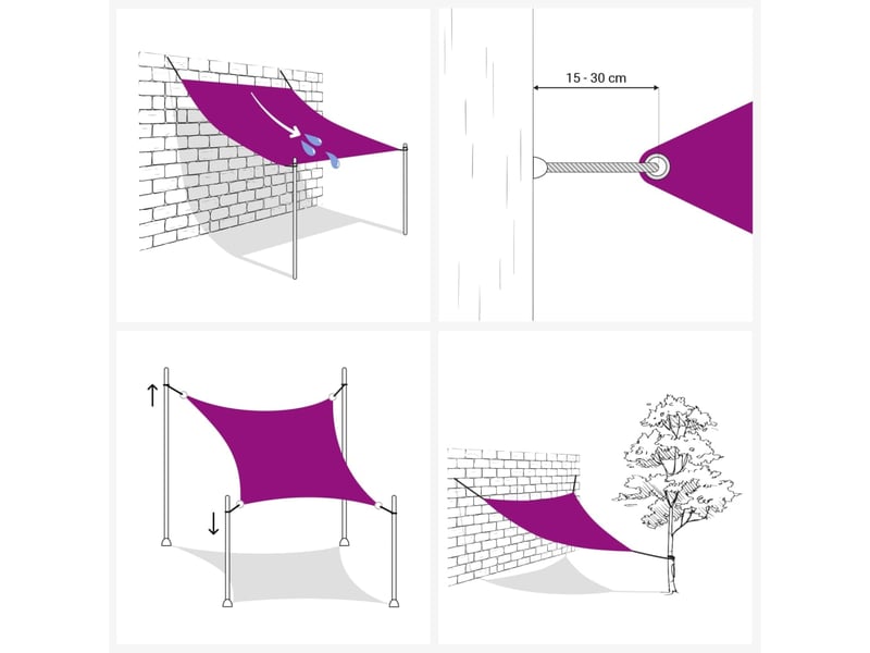  Voile d'ombrage - voile d'ombre - voile parasol 160 gm² vert foncé 5x6 m pehd  - Conforama D