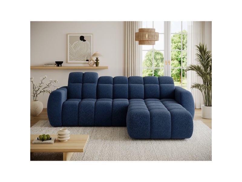  Canapé d'angle électrique fanoti 3 places bleu foncé – angle droit  - Conforama E