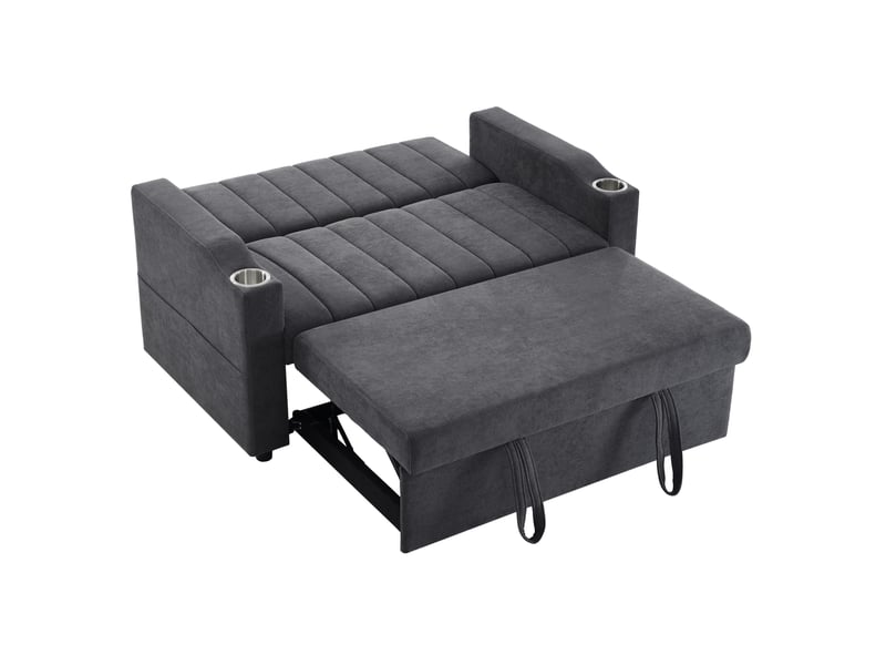  Canapé convertible modenvie 2 places gris 136 x 162 x 84 cm dossier réglable 3 positions  - Conforama A