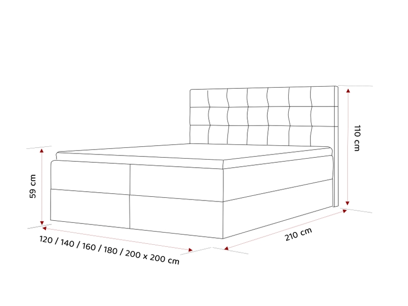  Lit adulte grand - 200x200 cm - matelas ressorts + surmatelas - coffre de rangement - velours dense hydrofuge beige clair GRAND - Conforama E